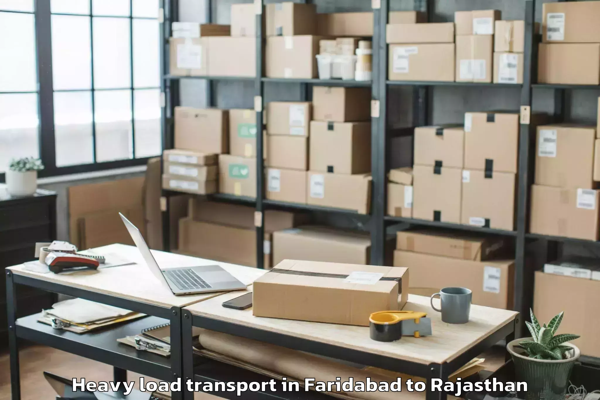 Book Faridabad to Lunkaransar Heavy Load Transport Online